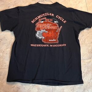 RARE Vintage 1987 3D Emblem Harley Davidson Tshirt “No Size” Watertown Wisconsin